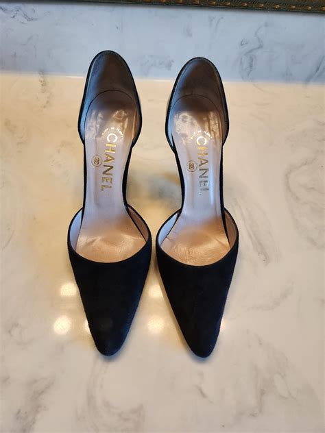 vintage chanel black slingback pump with bow for sale|chanel slingback beige and black.